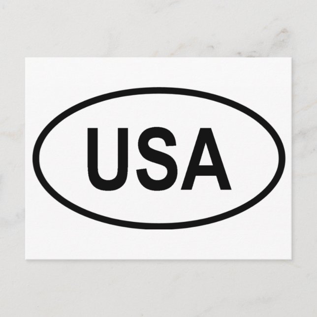 USA Int'l Vehicle Registration Code Postkarte (Vorderseite)