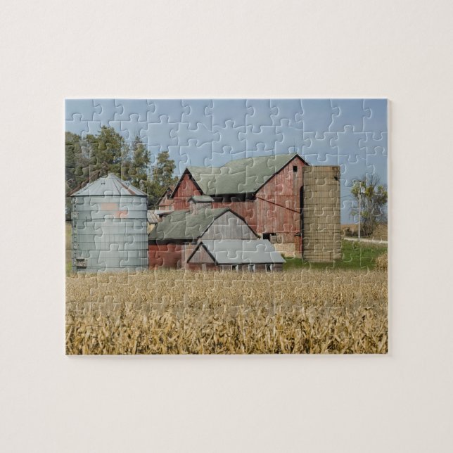 USA, IOWA, Froelich: Alter Bauernhof Puzzle (Horizontal)