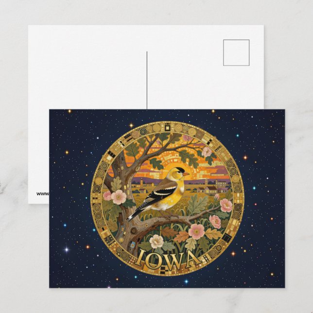 USA Iowa Staatsymbole Postkarte (Vorne/Hinten)