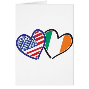 USA Ireland Heart Flags