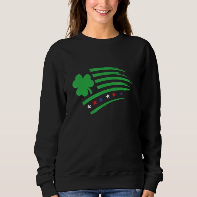 USA Irish Flag  Clover Shamrock  Ireland America Sweatshirt (Vorderseite)