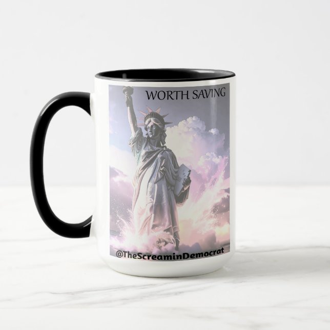 USA Is Worth Saving Lady Liberty Democracy Freedom Tasse (Links)