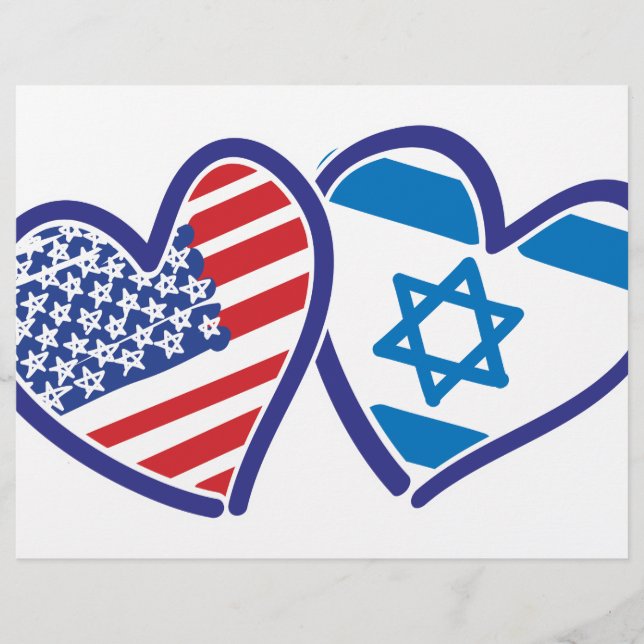 USA Israel Herzenflagge (Vorderseite)