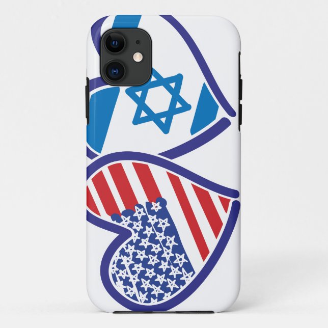 USA Israel Herzenflagge Case-Mate iPhone Hülle (Rückseite)
