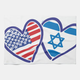 USA Israel Herzenflagge Handtuch