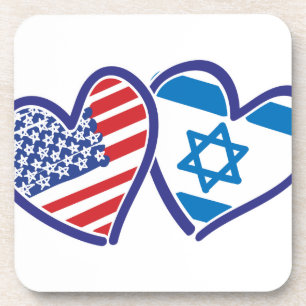 USA Israel Herzenflagge Untersetzer