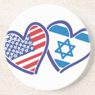USA Israel Herzenflagge Untersetzer