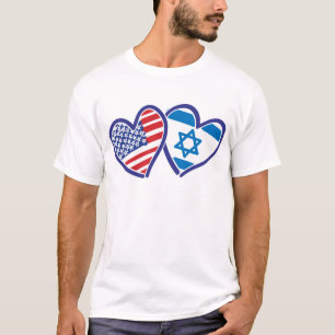 USA Israel Herzflags T-Shirt