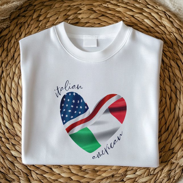USA - Italien - Flaggenschwerpunkt | Italienischer T-Shirt (Von Creator hochgeladen)