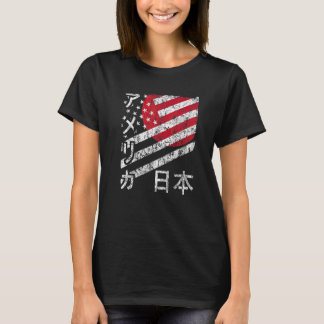 USA Japan Flag T-Shirt Amerikanisch Japanisches pa