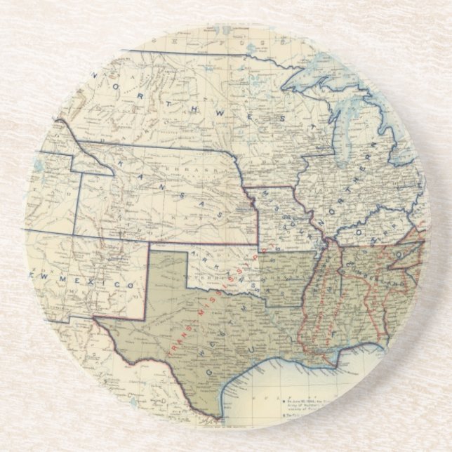USA Juni 1864 Sandstein Untersetzer (Vorne)