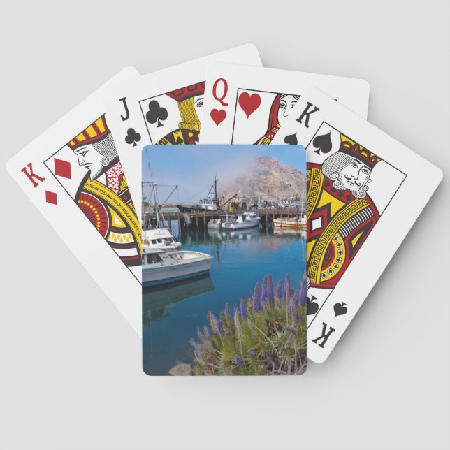 USA, Kalifornien. Boote in Morro Bay Spielkarten (Rückseite)