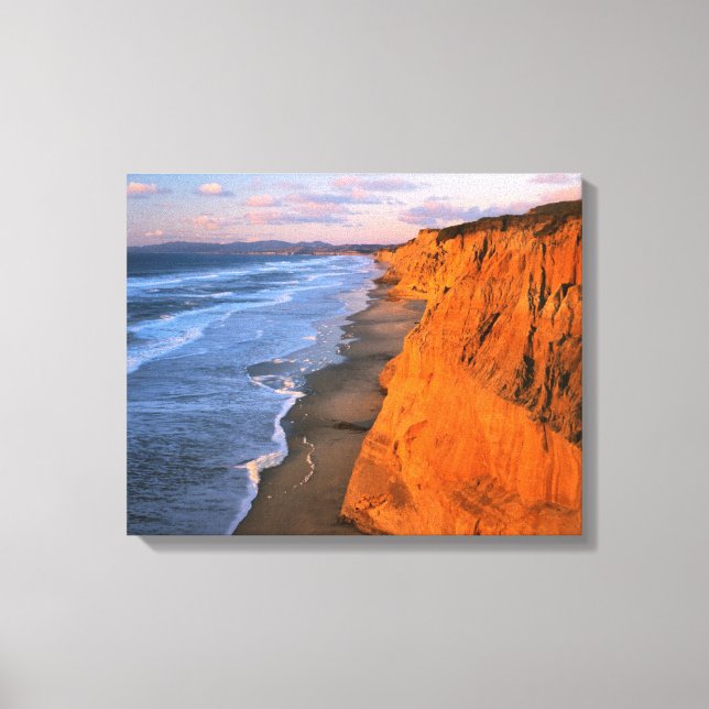 USA, Kalifornien, Cliffs at Pescadero Staat Beach Leinwanddruck (Vorderseite)