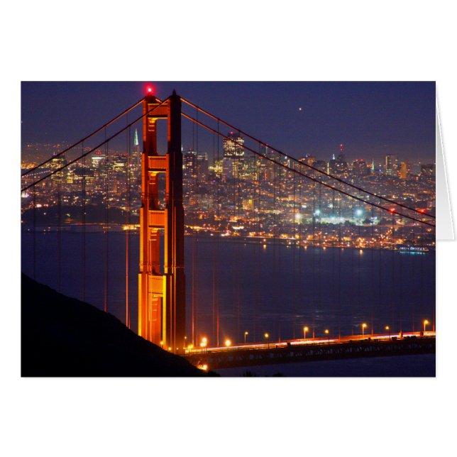 USA, Kalifornien. Golden Gate Bridge bei Nacht (Vorderseite (Horizontal))