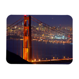 USA, Kalifornien. Golden Gate Bridge bei Nacht Magnet