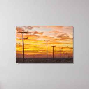 USA, Kalifornien, Palm Spring, Powerlinie bei 2 Leinwanddruck