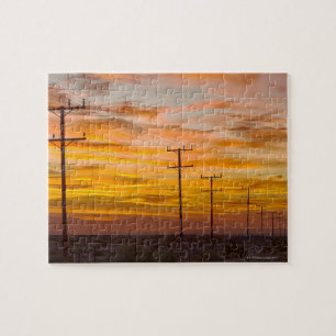 USA, Kalifornien, Palm Spring, Powerlinie bei 2 Puzzle