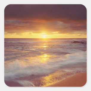 USA, Kalifornien, San Diego. Sunset Cliffs Strand Quadratischer Aufkleber