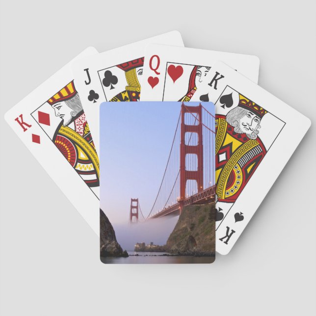 USA, Kalifornien, San Francisco. Goldenes Tor 3 Spielkarten (Rückseite)