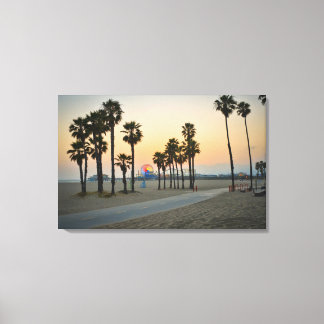 USA, Kalifornien, Santa Monica Pier bei Sonnenunte Leinwanddruck