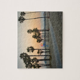 USA, Kalifornien, Santa Monica Pier bei Sonnenunte Puzzle