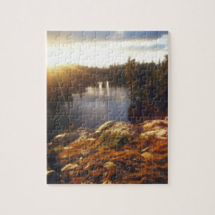 USA, Kalifornien, Sierra Nevada-Gebirge. Sonnenunt Puzzle