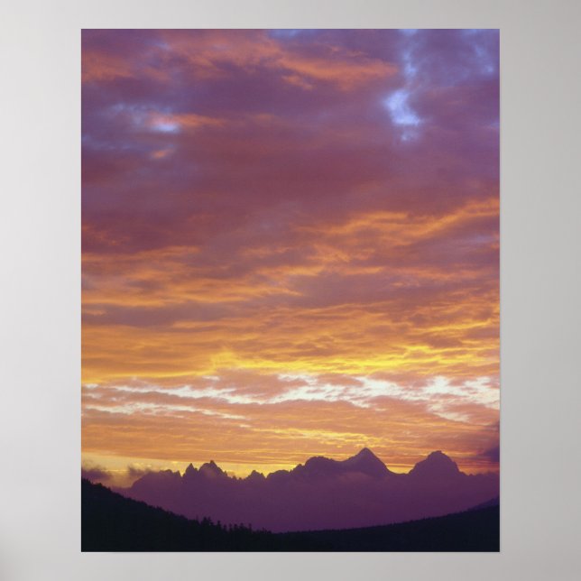 USA, Kalifornien, Sunset over Sierra Nevada Poster (Vorne)