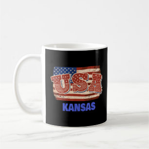 Usa Kansas State Retro Vintage Kansas Patriotisch Kaffeetasse
