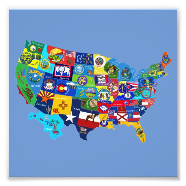 USA Karte Fotodruck (Vorne)