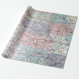 USA Karte Geschenkpapier