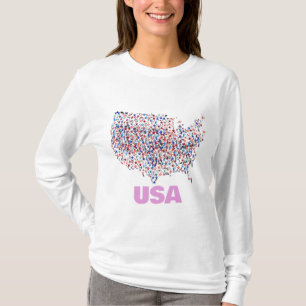 USA-Karte in Form von Sternen T-Shirt