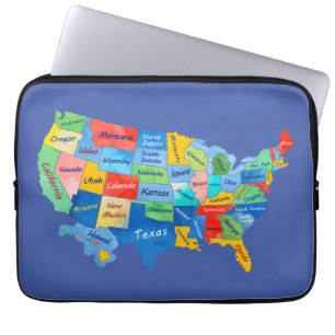 USA Karte Laptopschutzhülle