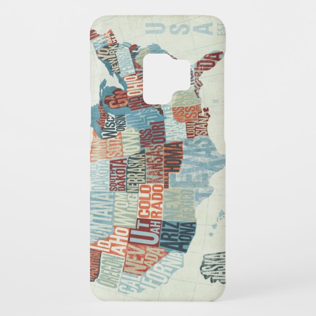 USA-Karte mit Staaten in den Wörtern Case-Mate Samsung Galaxy Hülle (Rückseite)