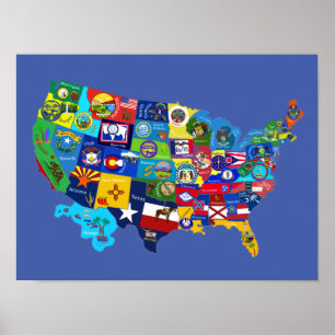USA Karte Poster