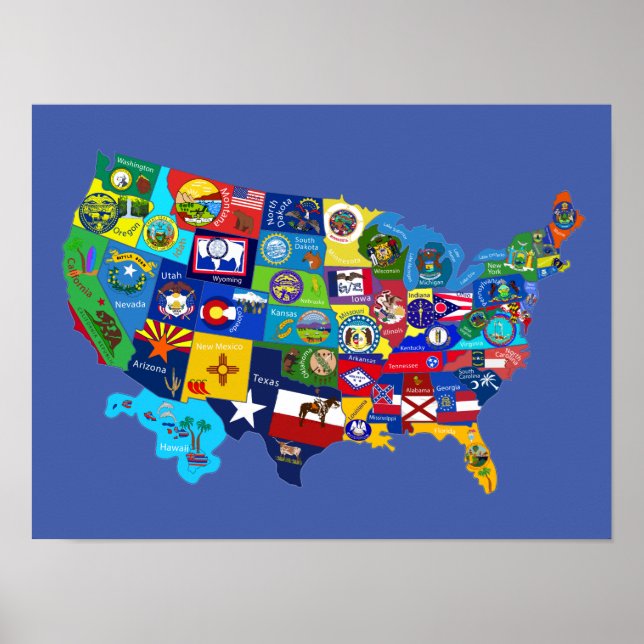USA Karte Poster (Vorne)