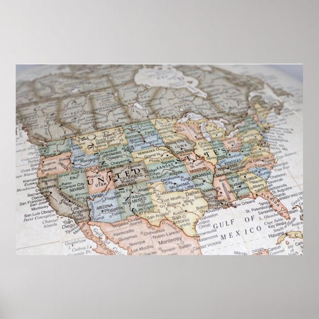 USA Karte Poster (Vorne)
