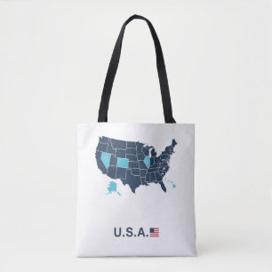 USA-Karte Stickerei Trucker Leder