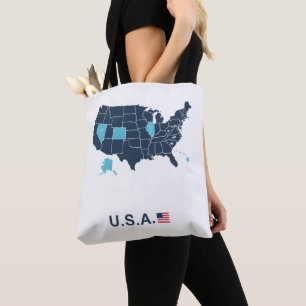 USA-Karte Stickerei Trucker Leder