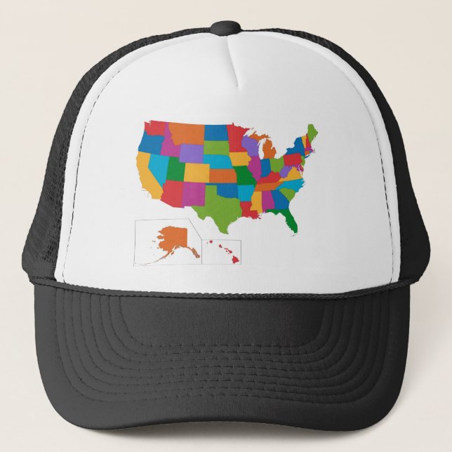 USA Karte Truckerkappe (Vorderseite)