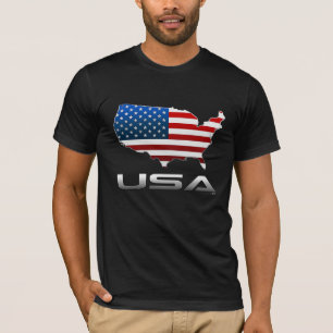 USA: Karte und Flagge T-Shirt