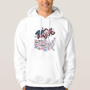 USA Karte US-Bundesstaaten Amerika Hoodie
