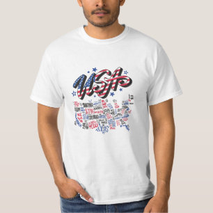 USA Karte US-Bundesstaaten Amerika T-Shirt