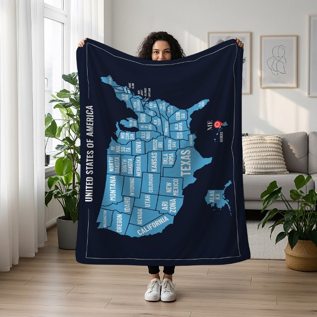 USA Kartenadresskennzeichen Fleecedecke (Von Creator hochgeladen)