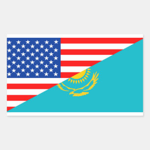 usa Kasachstan Land Halbfahne America Symbol Rechteckiger Aufkleber