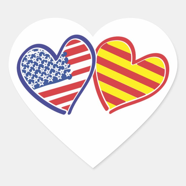 USA Katalonien Liebe Hearts Herz-Aufkleber (Vorderseite)