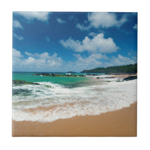 USA, Kauai, Hawaii. Eine Frau spaziert über die Fe Fliese