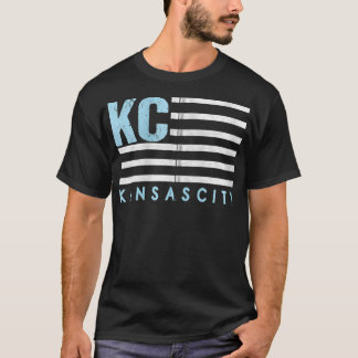 USA KC Flag Royal & Light blue KC Kansas City Patr T-Shirt