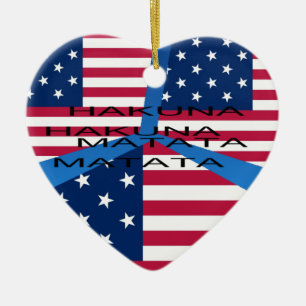 USA KEINE SORGEN KERAMIK ORNAMENT