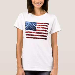 USA kennzeichnen die roten u. blauen T-Shirt