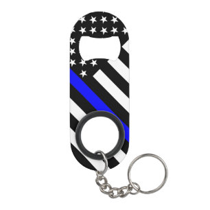 USA kennzeichnen dünnes Schwarzweiss-Blue Line Mini Flaschenöffner
